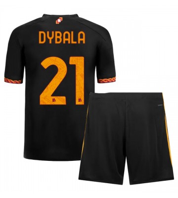 AS Roma Paulo Dybala #21 Tredjeställ Barn 2023-24 Kortärmad (+ Korta byxor)